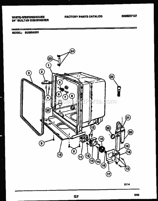 Frigidaire SU550AXR1 Wwh(V1) / 24 