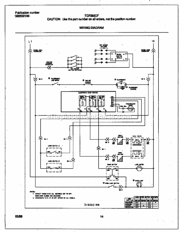 Frigidaire TGF366CFSD Frg(V2) / Gas Range Page G Diagram