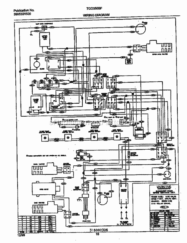 Frigidaire TGO356BFW2 Frg(V1) / Gas Range Page J Diagram