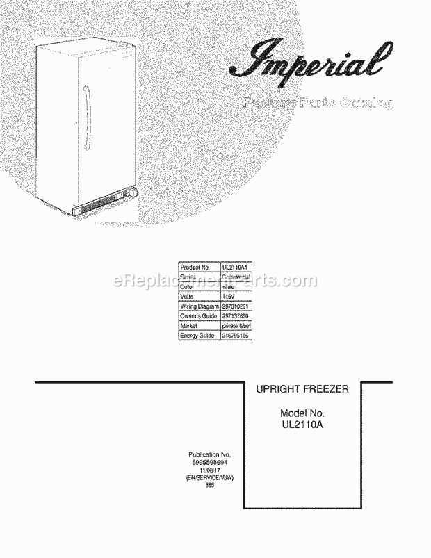 Frigidaire UL2110A1 Freezer Page D Diagram
