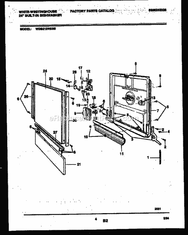 Frigidaire WDB212RBM0 Wwh(V1) / 24 