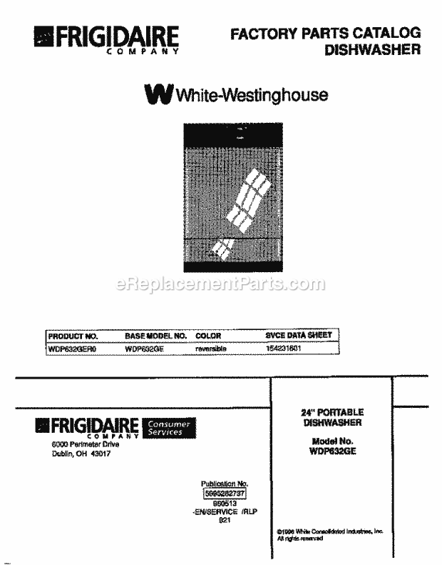 Frigidaire WDP632GER0 Wwh(V0) / Dishwasher Page B Diagram