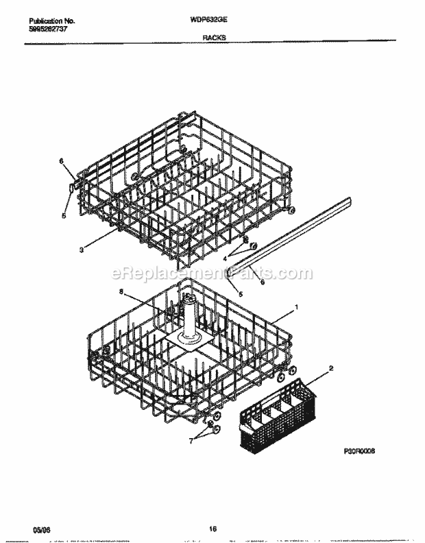 Frigidaire WDP632GER0 Wwh(V0) / Dishwasher Racks Diagram