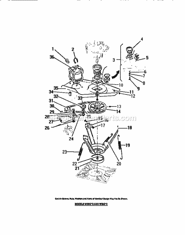 Frigidaire WDSCL3 Residential Washer Motor, Pulleys, Belt, Springs Diagram