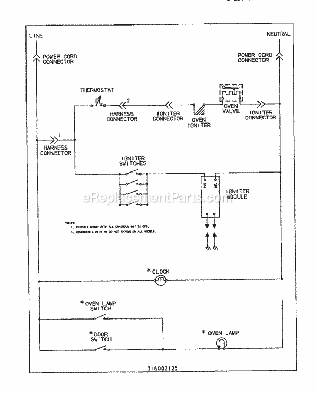 Frigidaire WGF323BADC Wwh(V1) / Gas Range Wiring Diagram Diagram