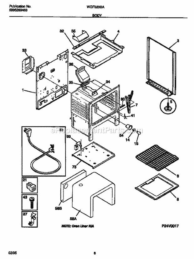 Frigidaire WGF323BAWB Wwh(V2) / Gas Range Body Diagram