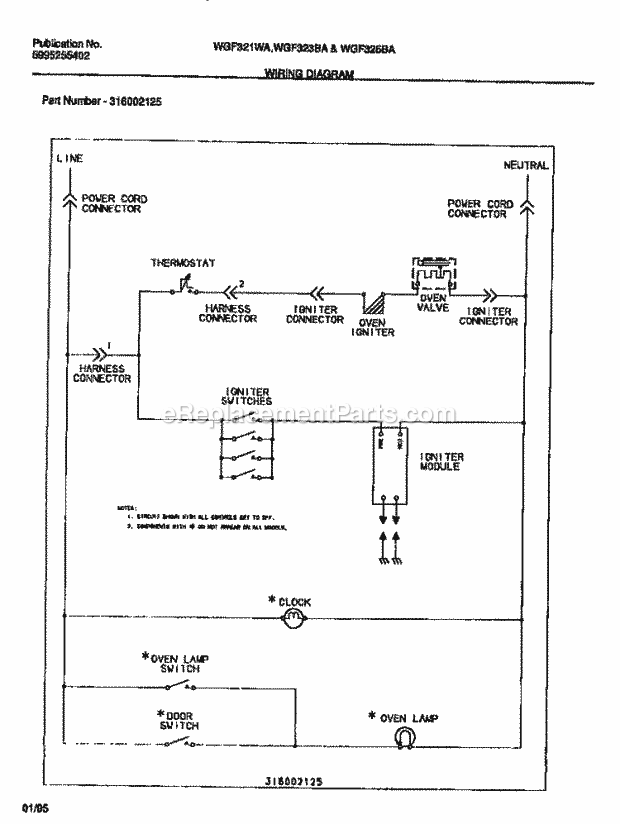 Frigidaire WGF325BAWA Wwh(V6) / Gas Range Page F Diagram