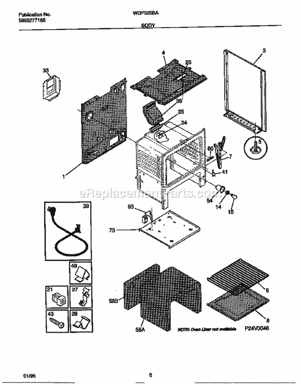 Frigidaire WGF325BAWD Wwh(V2) / Gas Range Body Diagram