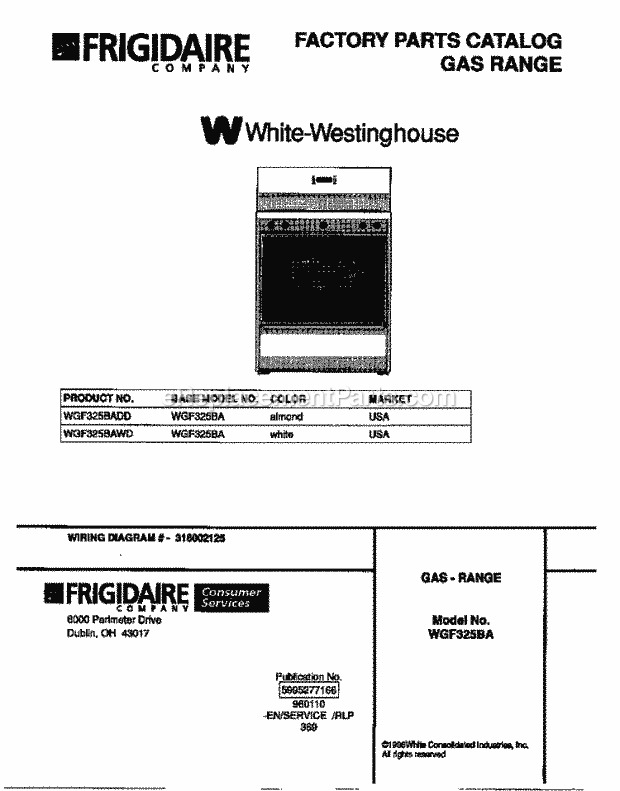 Frigidaire WGF325BAWD Wwh(V2) / Gas Range Page D Diagram