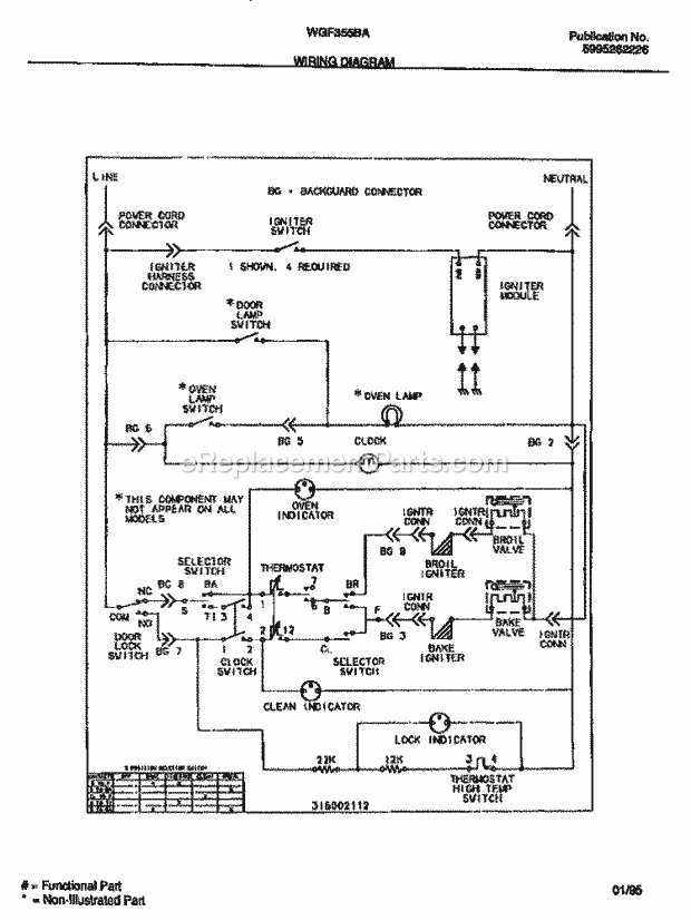 Frigidaire WGF355BAWA Wwh(V3) / Gas Range Page F Diagram