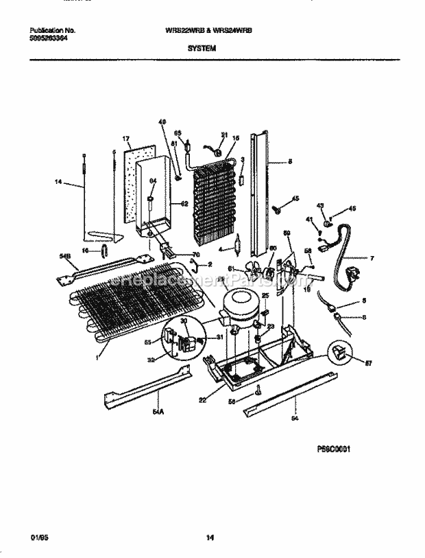 Frigidaire WRS22WRBW1 Wwh(V2) / Side by Side Refrigerator System Diagram