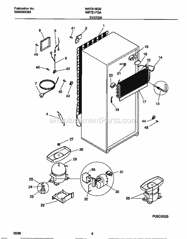 Frigidaire WRT21FGAD5 Wwh(V3) / Top Mount Refrigerator System Diagram