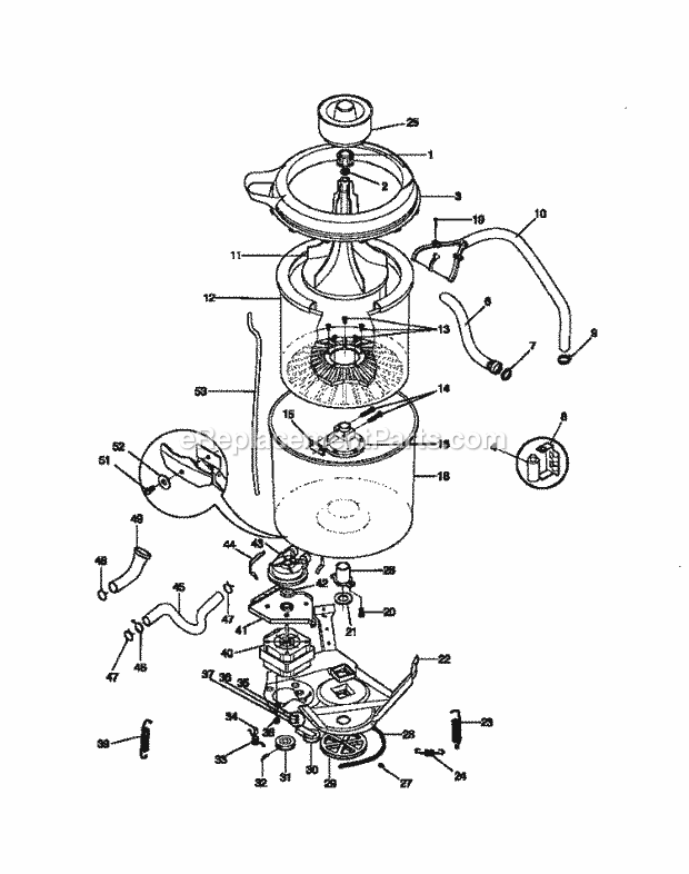 Frigidaire WW334AGW1 Wwh(V2) / Washer Motor / Tub Diagram