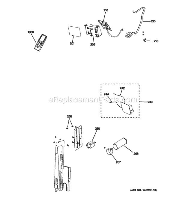 GE AEL12APL1 Control Parts Diagram