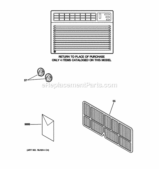 GE AES05LPQ1 Room Air Conditioner Diagram