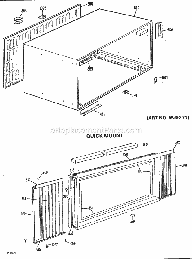 GE AJ508WBT3 Room Air Conditioner Page B Diagram