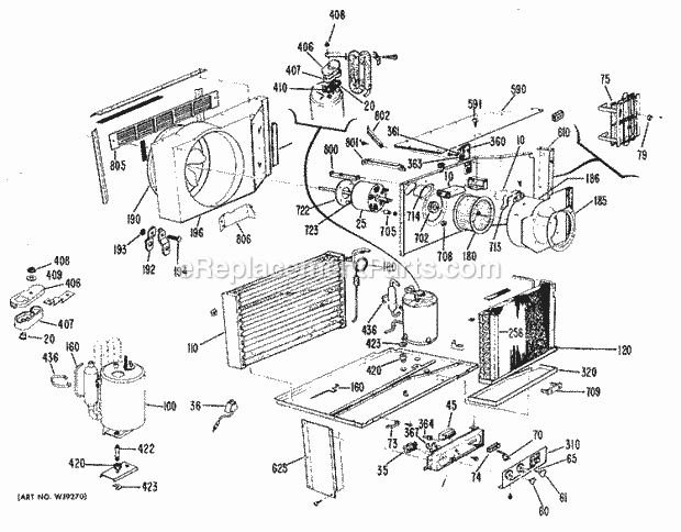 GE AJ906LML3 Room Air Conditioner Section Diagram