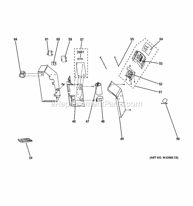 GE AJCQ08ACEQ1 Control Parts Diagram