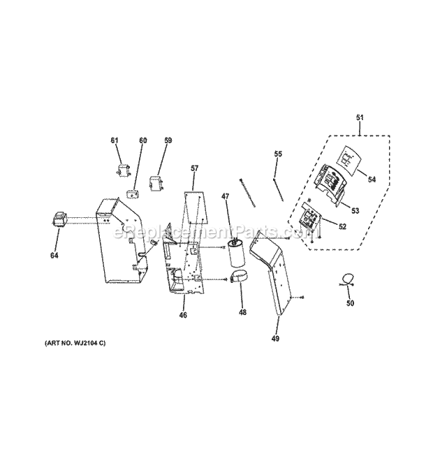 GE AJCQ09DCFL1 Control Parts Diagram