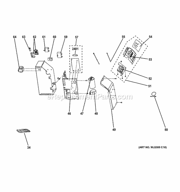 GE AJCQ10DCEL1 Control Parts Diagram