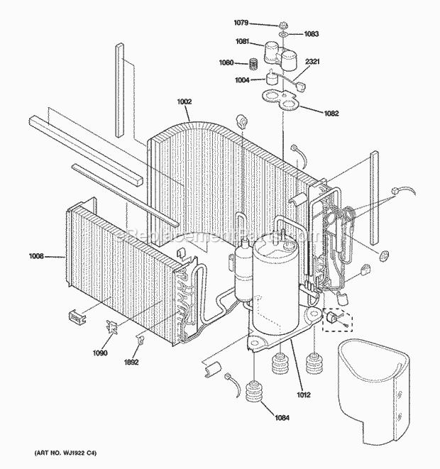 GE AJCS10DCCM2 Room Air Conditioner Sealed System & Components Diagram