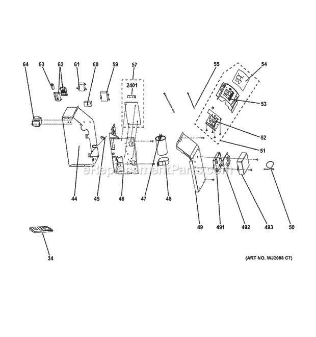 GE AJEM12DCEW1 Control Parts Diagram