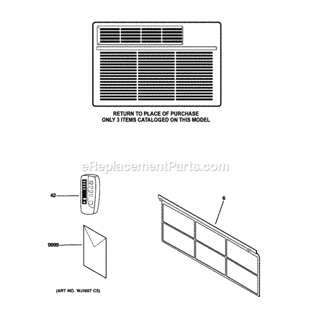 GE AKH08LNW1 Room Air Conditioner Diagram