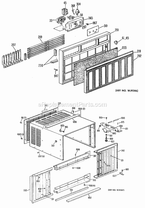 GE AQ710ASW1 Room Air Conditioner Page B Diagram