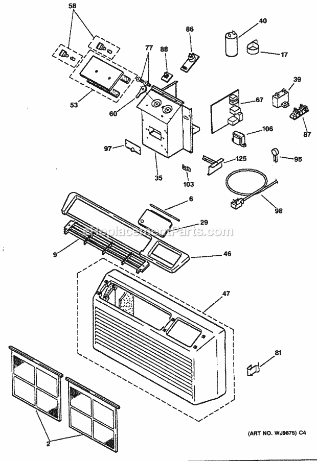 GE AZ31H09D5DV3 Room Air Conditioner Page B Diagram