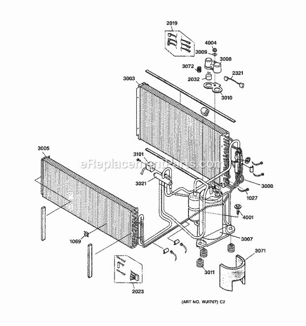 GE AZ32H12E3DM1 Zoneline Refrigerant Assembly Diagram