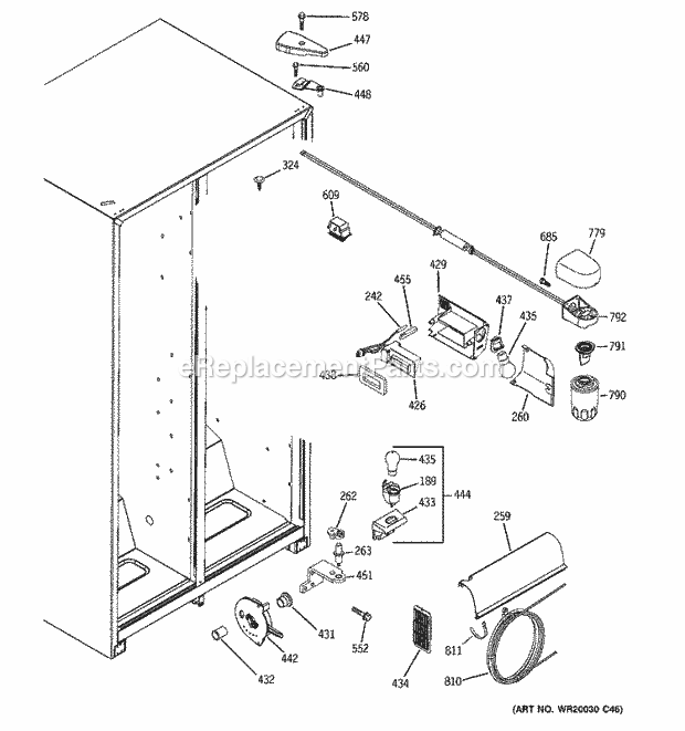 GE BSS25JSTBSS Refrigerator T Series Fresh Food Section Diagram