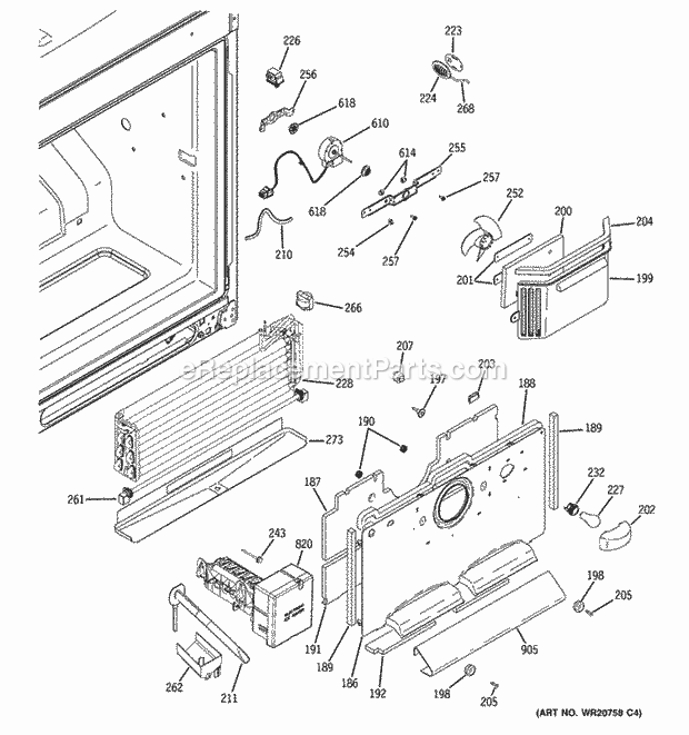 GE CFCP1NIZDSS Freezer Section Diagram