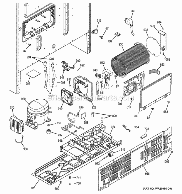 GE CFE29TSDASS Machine Compartment Diagram