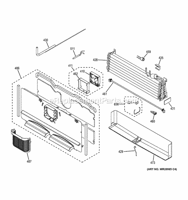 GE CFE29TSDASS Freezer Section Diagram