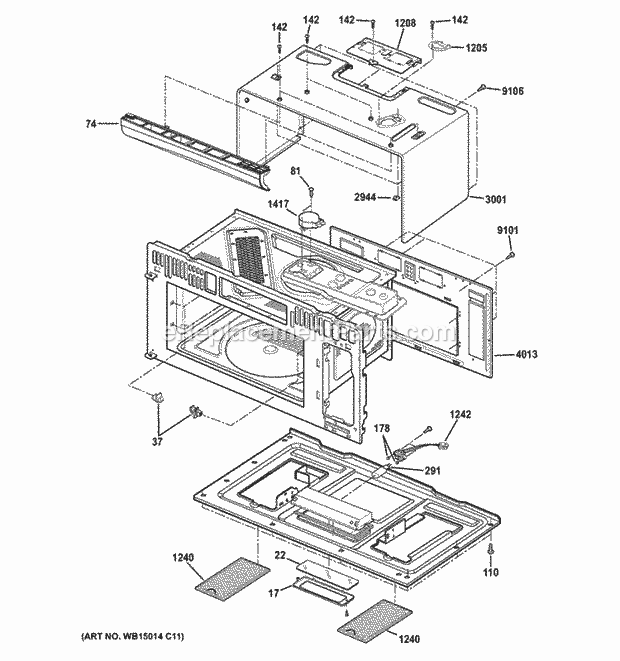 GE CSA1201RSS03 Oven Cavity Parts Diagram