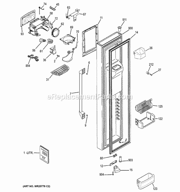 GE CSCP5UGXDFSS Freezer Door Diagram