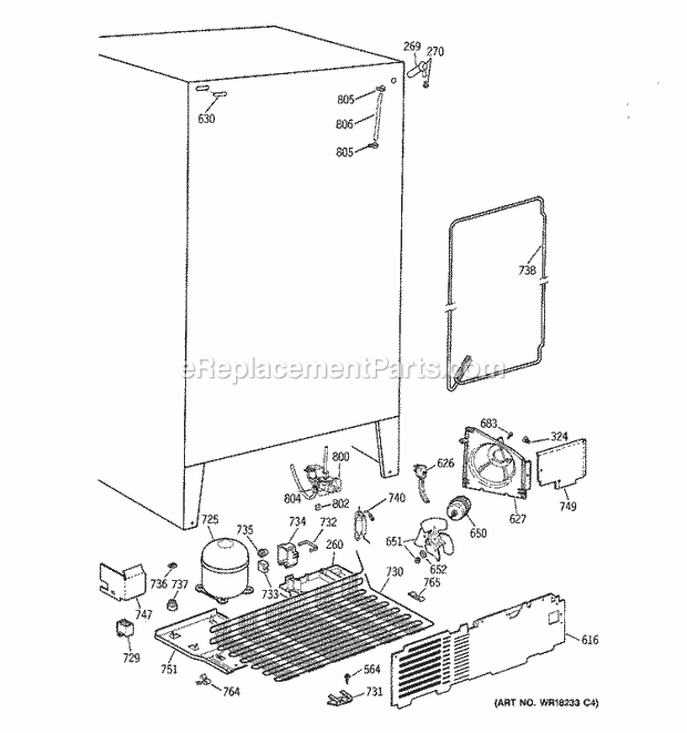 GE CSX20BIYFAD Refrigerator Unit Parts Diagram