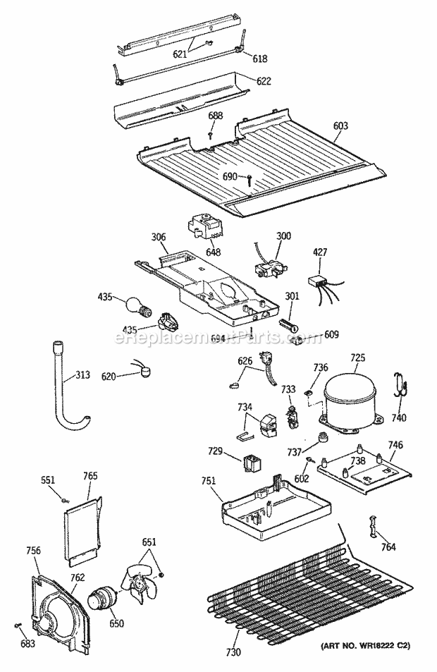 GE CTH14CYTJLWH Refrigerator Page C Diagram