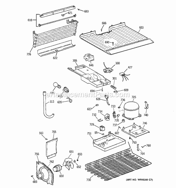 GE CTX18CYBBRAA Refrigerator Unit Parts Diagram