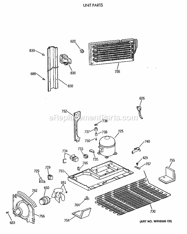 GE CTX21LATNRWH Refrigerator Unit Parts Diagram