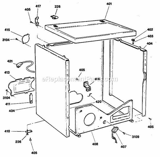 GE DDG8589RFMWW Gas Dryer Page E Diagram