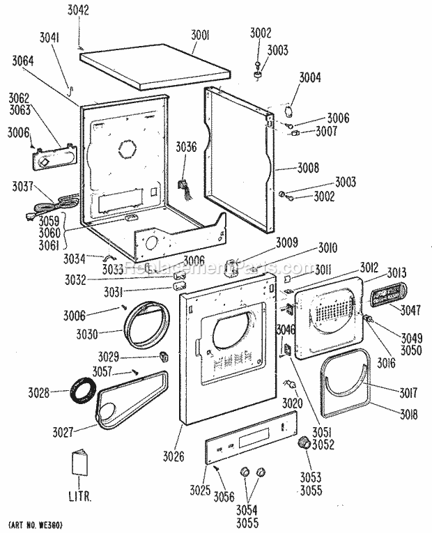 GE DDP1375GCM Electric Dryer Page C Diagram