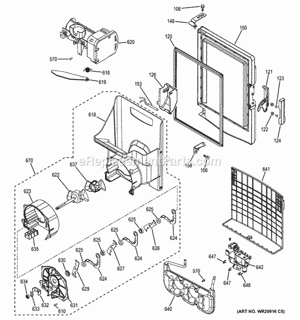 GE DFE29JGDCWW Ice Maker & Dispenser Diagram