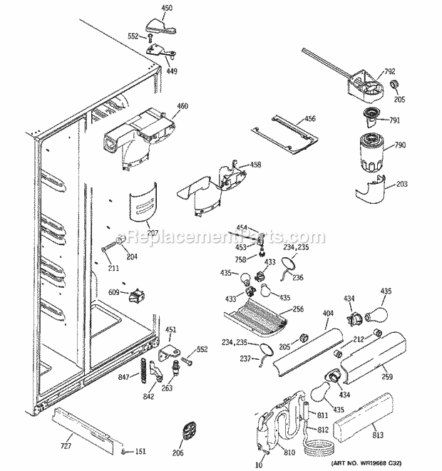 GE DSF25KGTBBG Refrigerator Fresh Food Section Diagram