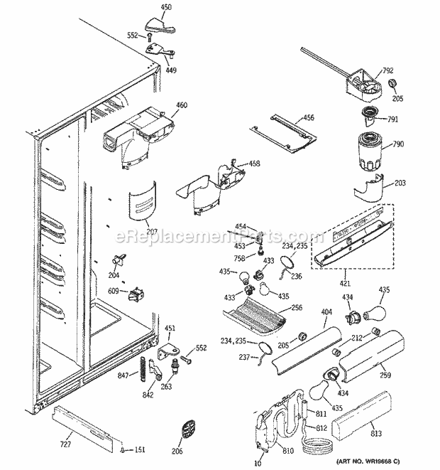 GE DSS25KGRCBB Refrigerator Fresh Food Section Diagram