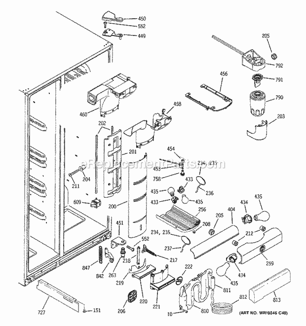 GE DSS25MSSHSS Refrigerator Fresh Food Section Diagram