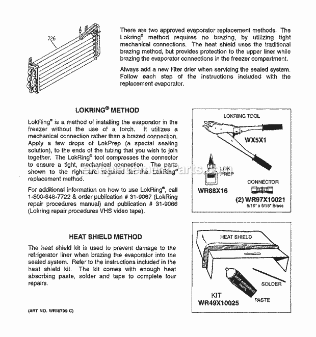 GE DTH18ZBSBRWW Refrigerator Evaporator Instructions Diagram