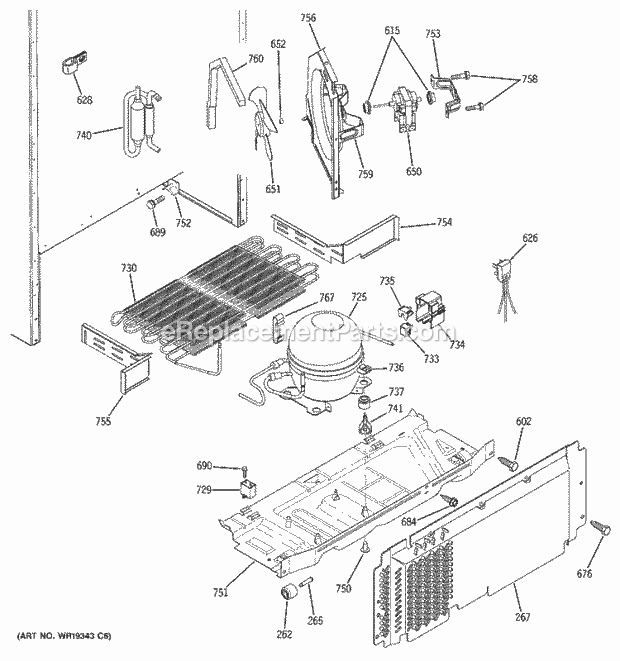 GE DTS18ICRBRWW Refrigerator Unit Parts Diagram