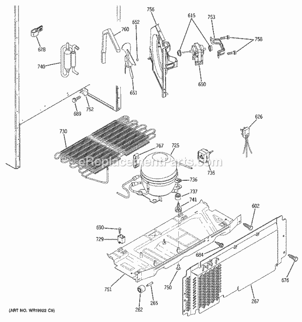 GE DTS18ICRPRWW Refrigerator Unit Parts Diagram