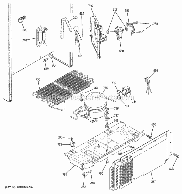 GE DTS18ICSARBB Refrigerator Unit Parts Diagram